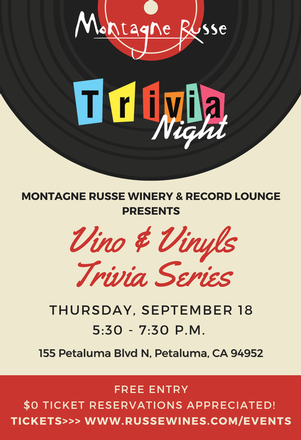 Vino & Vinyls Trivia Night  |  September 18