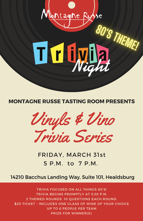 Vinyls & Vino Trivia Night - March 31