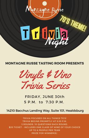 Vinyls & Vino Trivia Night - June 30th